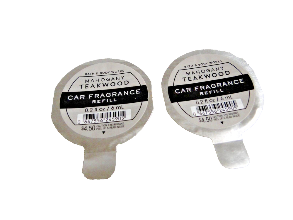 2 NEW Bath and Body Works MAHOGANY TEAKWOOD CAR FRAGRANCE REFILLS