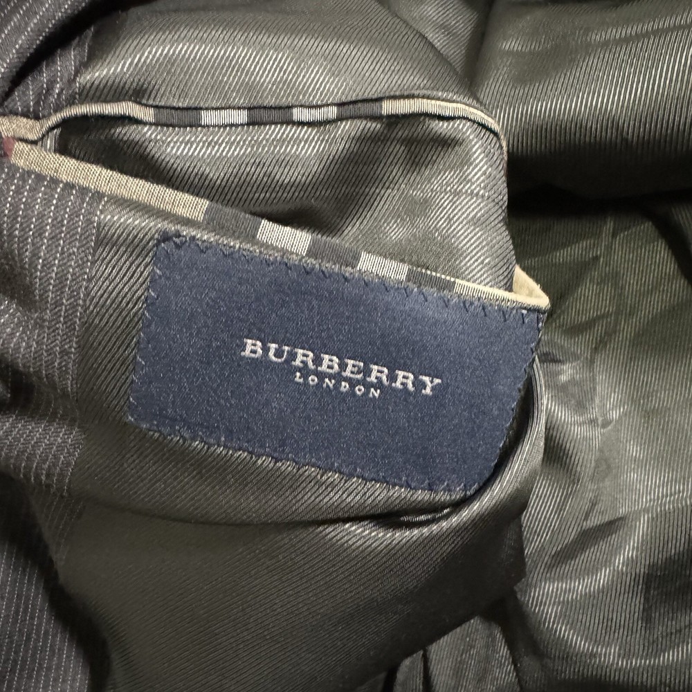 Burberry London Italy Mens Black 100% Wool Blazer Sport Coat Jacket Size 42 L