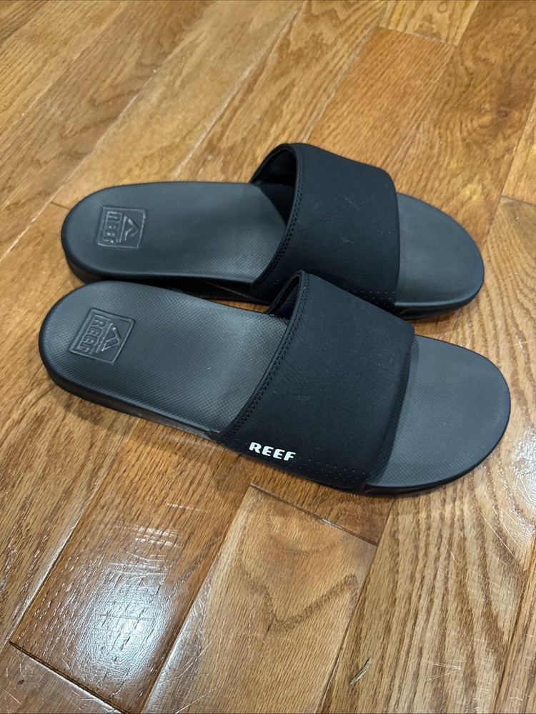 Reef Mens One Slide Sandal Black  US 11 Black Worn Once