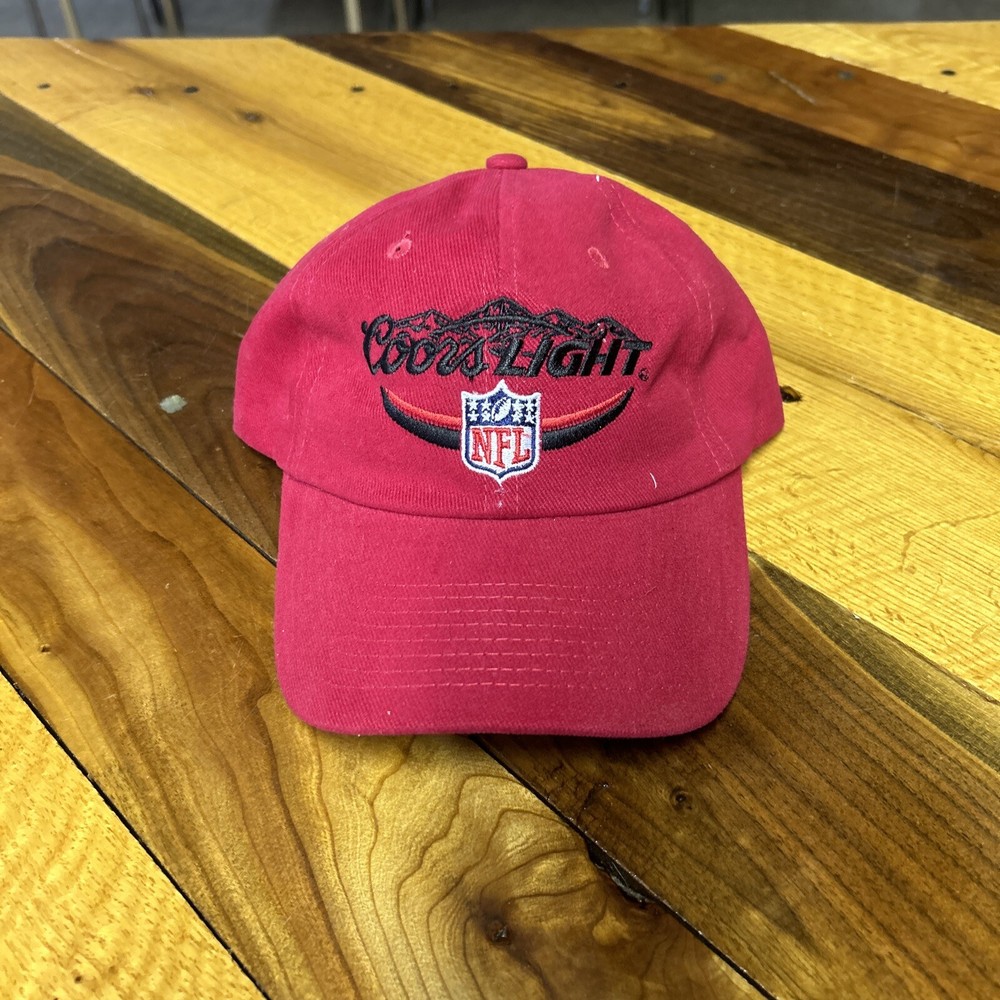 Coors Light NFL Strapback Cap Adjustable Red Mens Hat New Old Stock