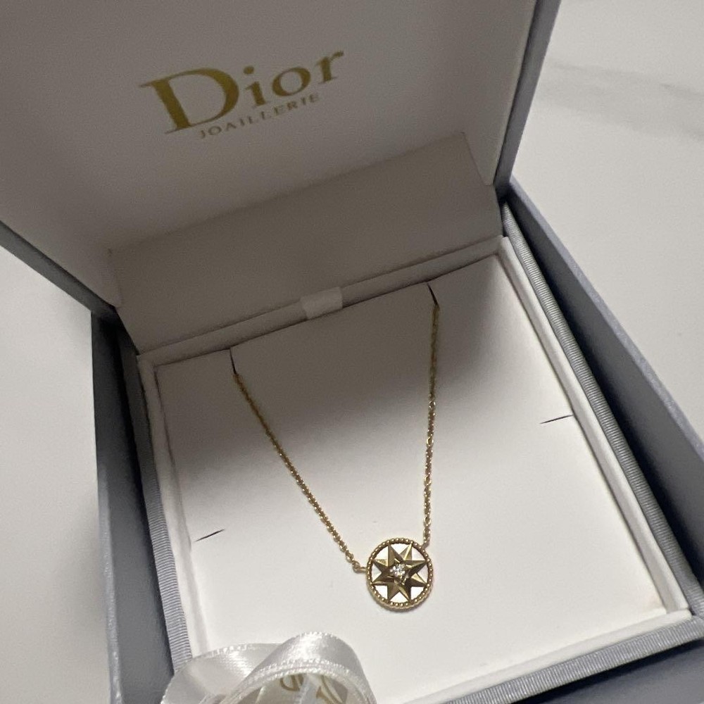 Christian Dior Rose Des Vents Pendant Necklace in Gold