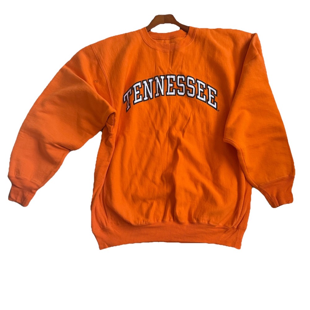 VTG Steve & Barry's Tennessee Heavy Sweatshirt Mens Size L Orange Embroidered