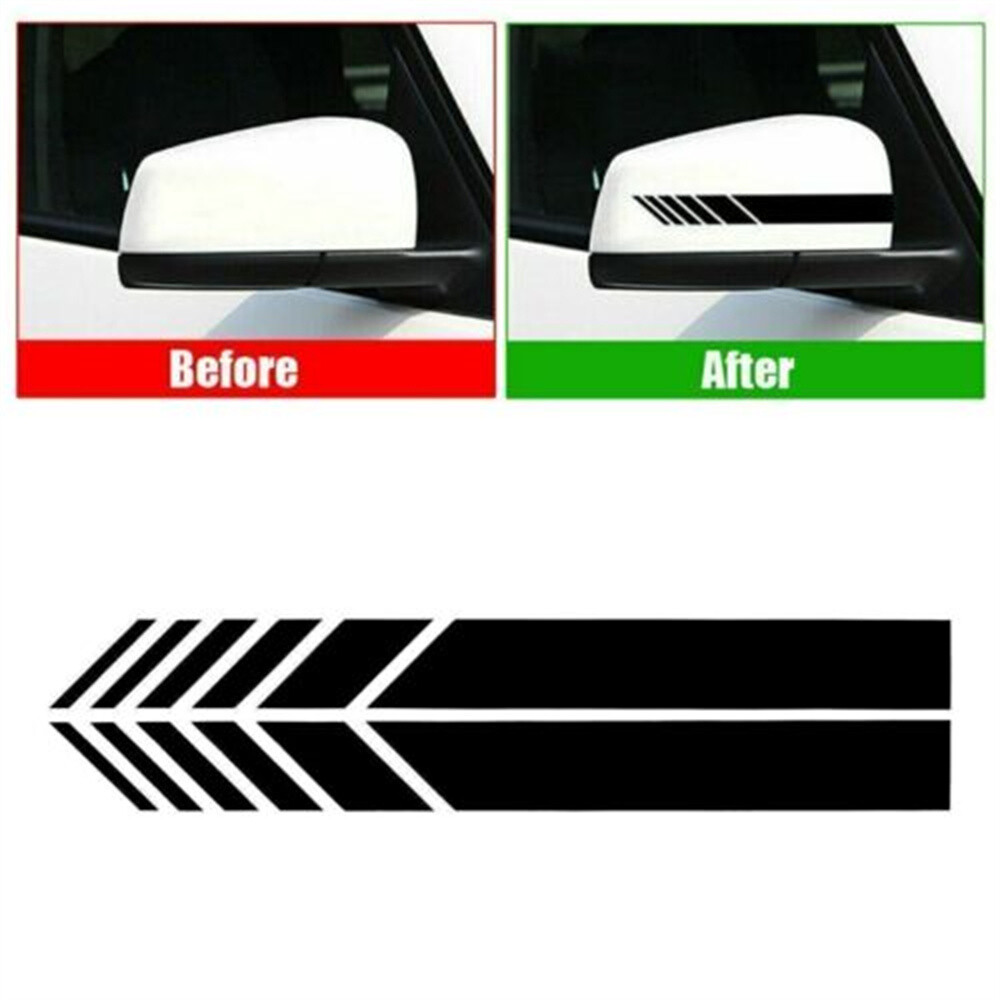 5D Rearview Mirror Decoration Carbon Fiber Sticker Stripe Decal Car Accessories