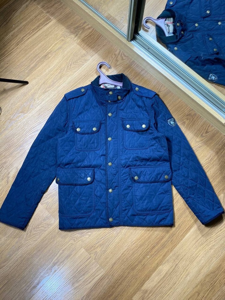 Burberry Brit Blue Quilted Zip Front Jacket Mens Small