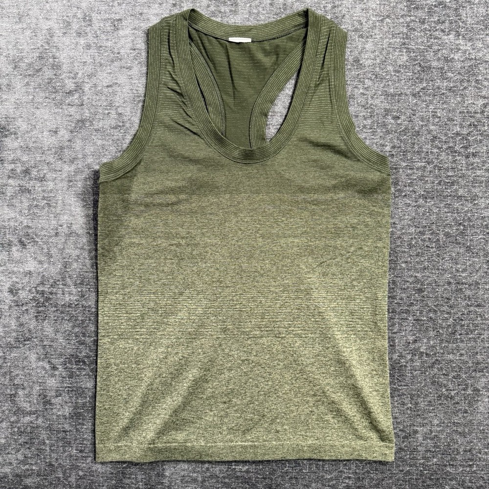 Athleta Momentum Green Seamless Racerback Tank Top Women's Size Medium Athletic