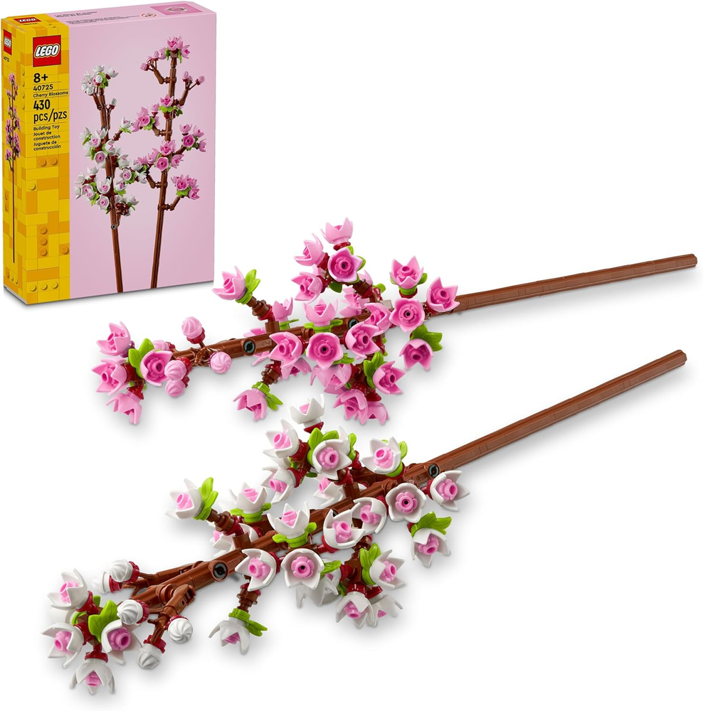 LEGO Cherry Blossom Building Kit for Kids Ages 8+ - Creative Artificial Flower Toy