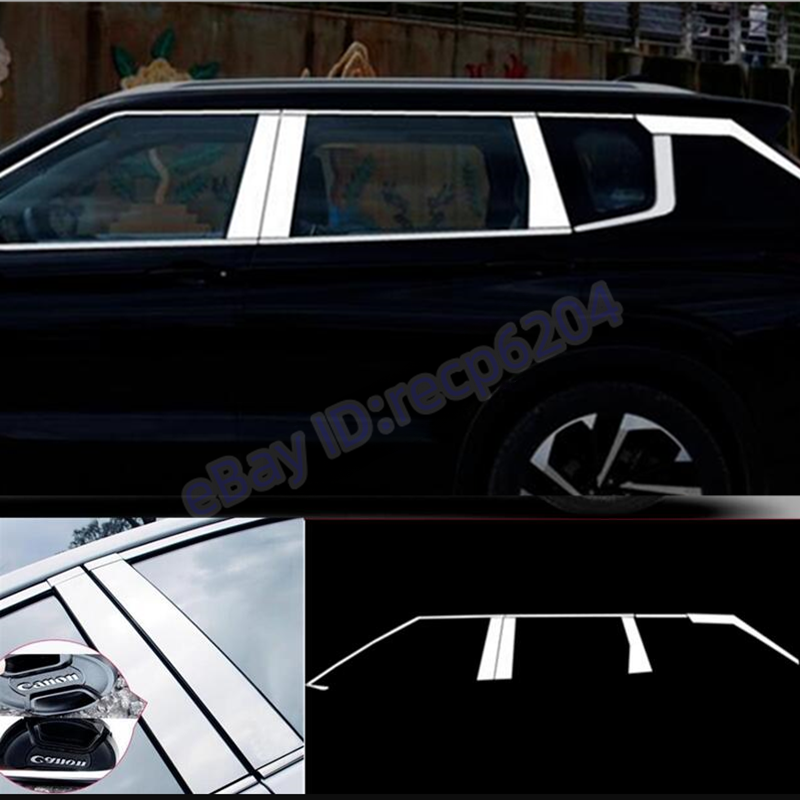 Window Sill Molding Pillar Trim Strips For Mitsubishi Outlander 2022-2024 Steel