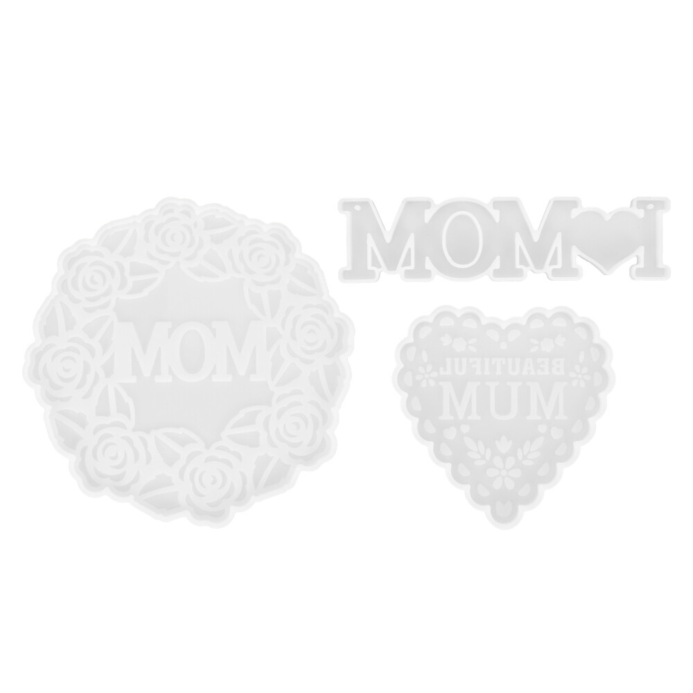 3 Pcs Mom Mold Mug Epoxy Favorite Decorations Wine Cup Coasters