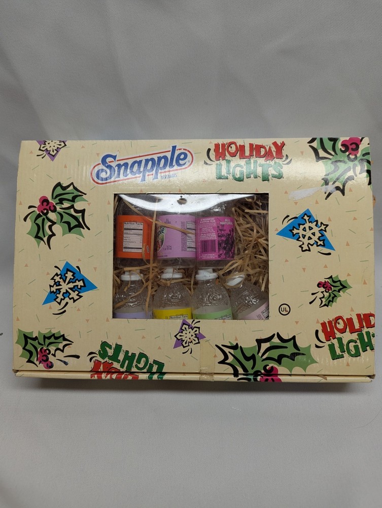 Vintage 90s Snapple 14' String Holiday Patio Lights Rare New old stock UNOPENED