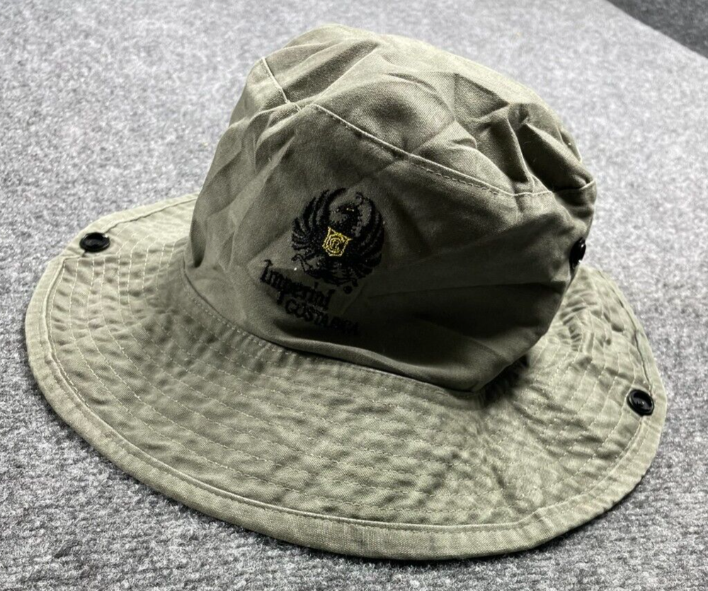 Imperial Costa Rica Men's Olive Green Bucket Hat Logo Drawstring Safari Hiking