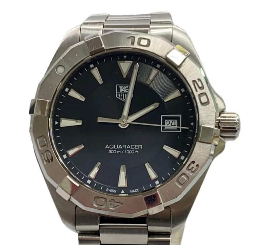 TAG Heuer Aquaracer WAY1110 Black Dial Quartz Mens Watch Japan