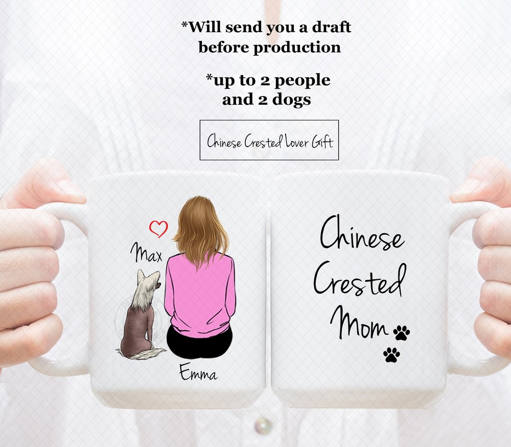 Custom Chinese Crested Mug Chinese Crested Dad Mug Chinese Crested Mom Mug