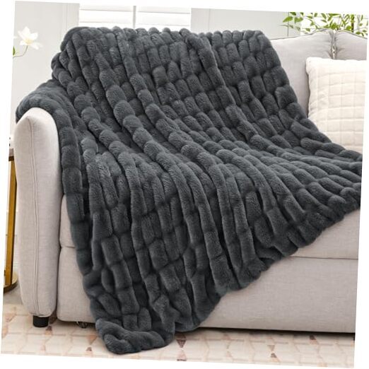 Ultra-Soft Faux Rabbit Fur Twin Blanket 60