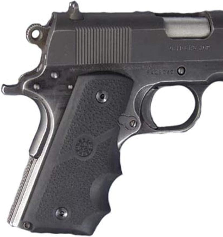 Colt 1911 Officers Model Rubber Grip with Finger Grooves, Black - 43000