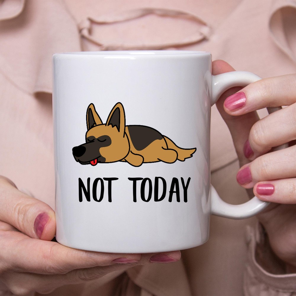 Funny German Shepherd Sleeping Not Today Dog Mug Lazy Gift For Women Dogs Mom