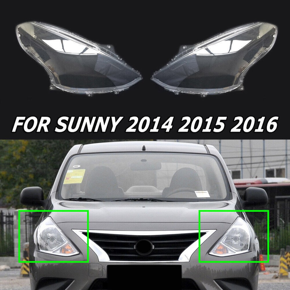 Front Left Right Headlight Lens Headlamp Shell Cover Cap For Sunny 2014 2015 16