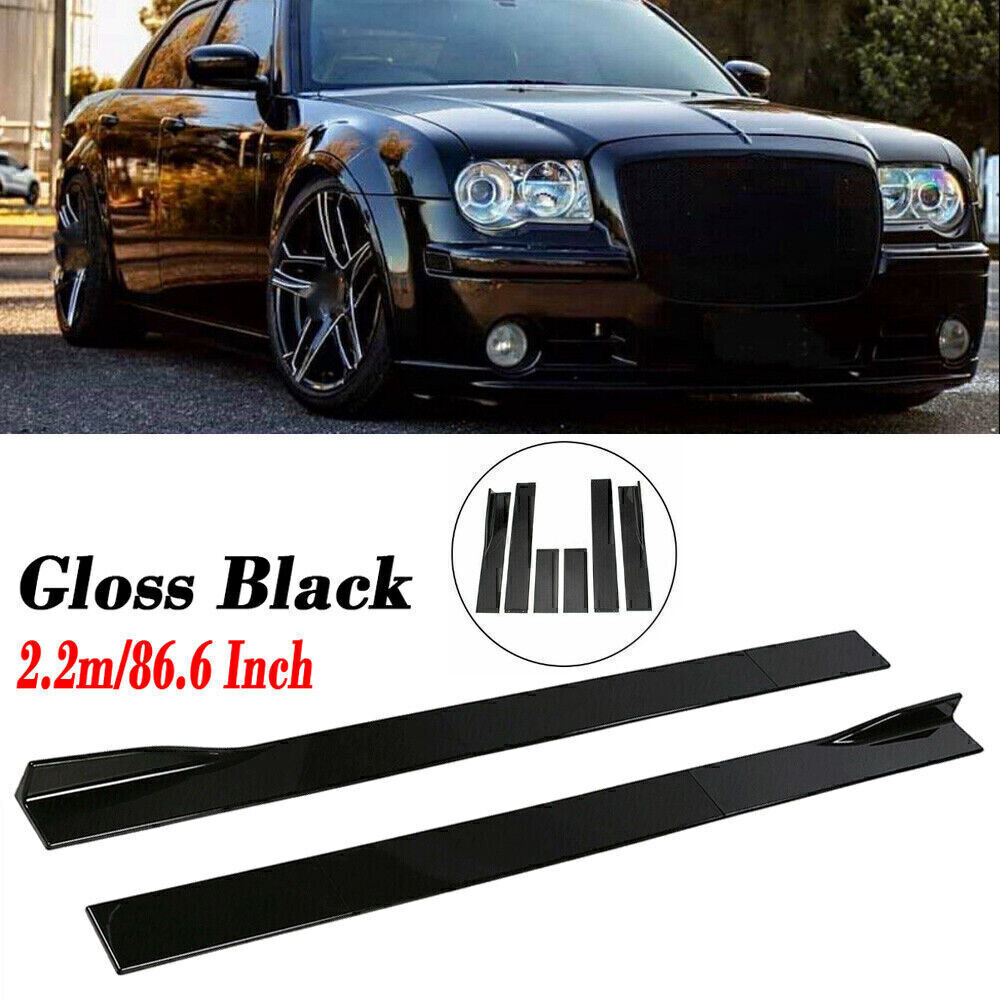 86.6''/2.2M Side Skirt Extension Lip Lower Splitter for Chrysler 300 2011-2021