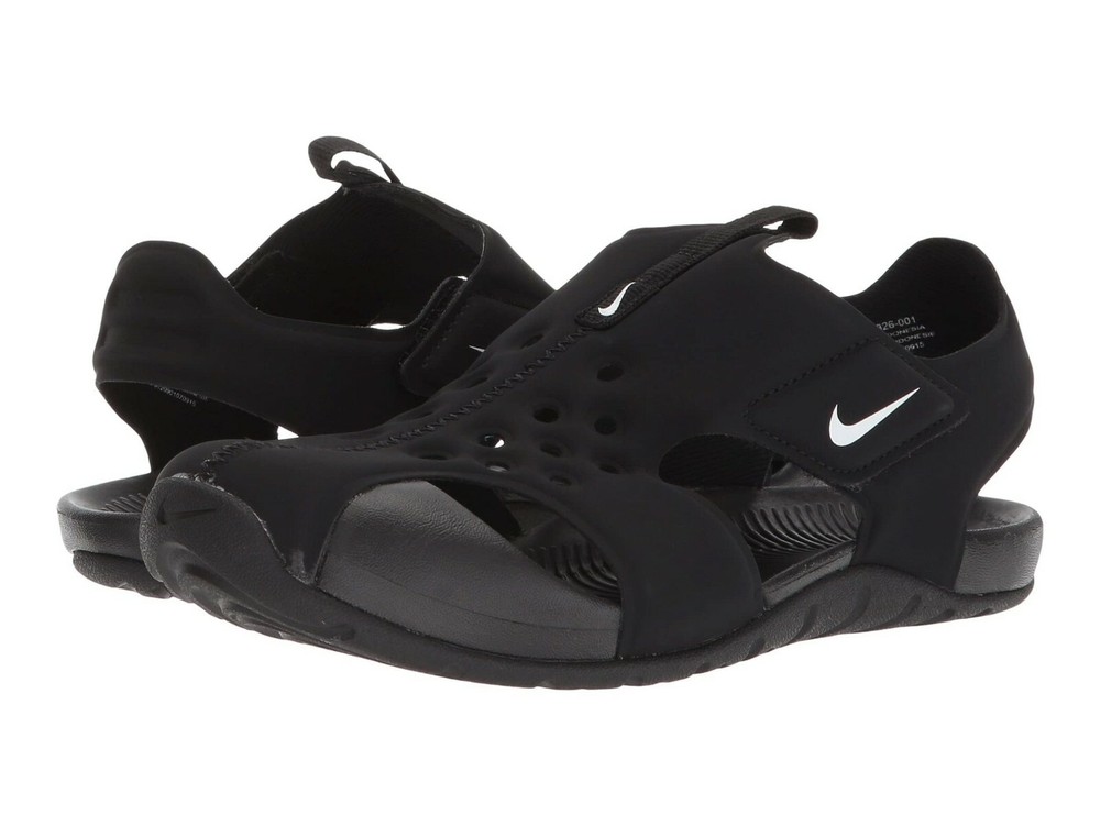 Nike Sunray Protect 2 Black White Water Sandals for Boys Size 7