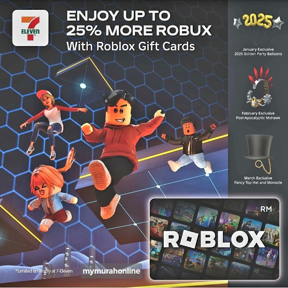 Roblox 950+ Robux Gift Card Malaysia Free Exclusive Virtual Item-image