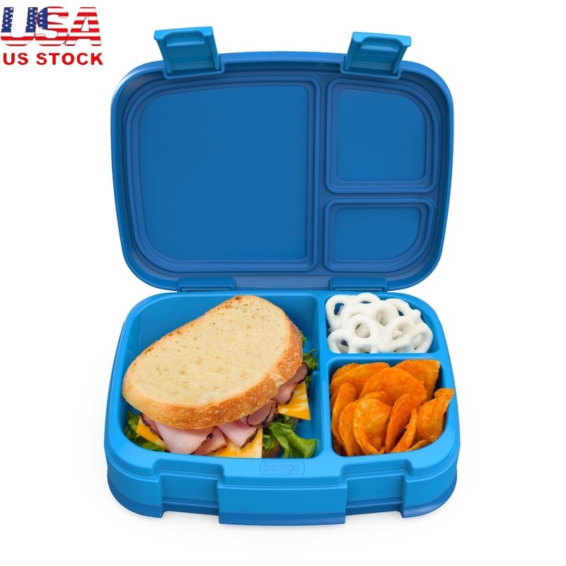 Bento Lunch Box 4 Compartment Leak-Proof With Removable Divider For Meals