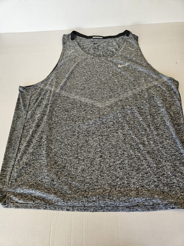 Nike Rise 365 Dri-Fit Mens Running Tank Top Black Heather Size L
