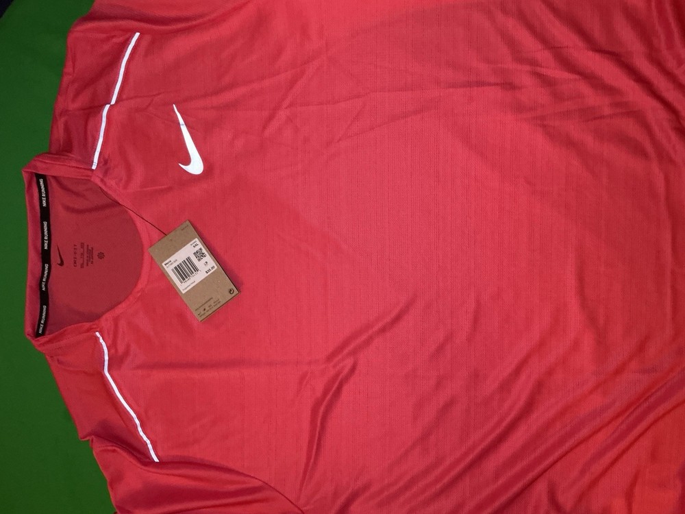 Nike Men's Dri-FIT Miler Short Sleeve Running Shirt 'Aster Pink' AJ7565-629 XXL