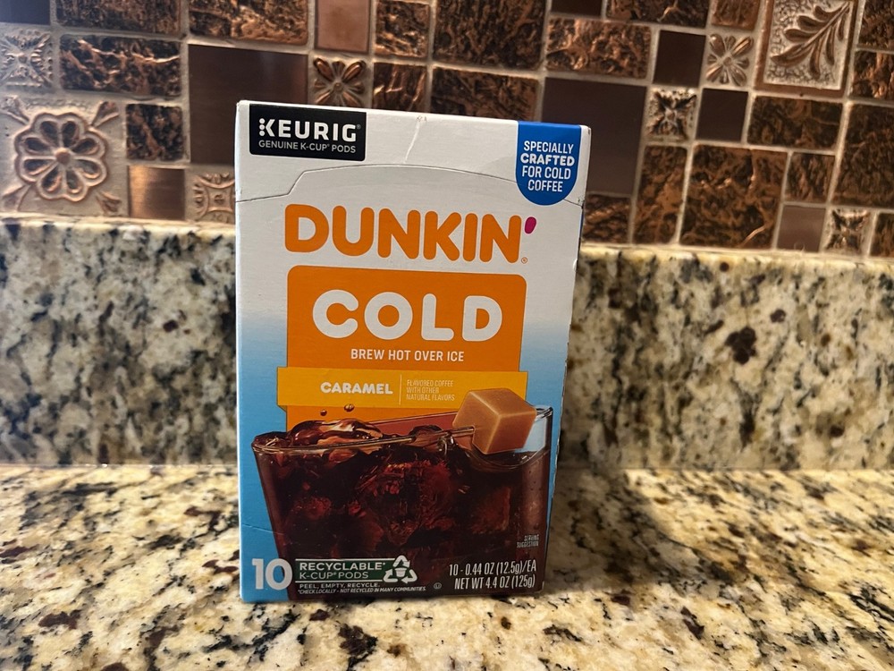 Dunkin Cold Caramel Brew Hot Over Ice K Cup Pods 10 Count Sealed