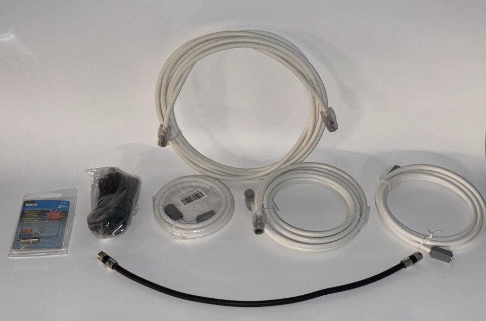 Lot  Coaxial Coax Cable Gold Tip  & Various Audio/Video Cables RG -6  1354 +