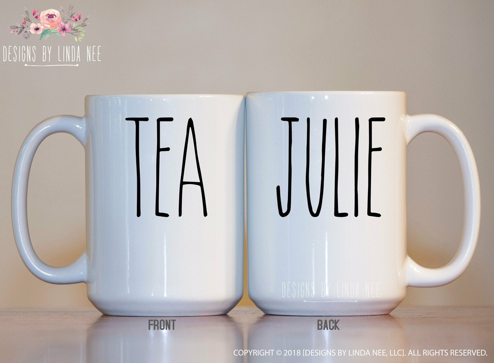 Tea Mug Personalized Farmhouse Coffee Bar Hand Lettering Modern Farmhouse Coffee