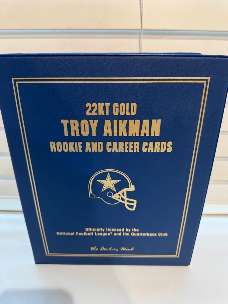 22kt Gold Troy Aikman Rookie & Career Football Trading Cards