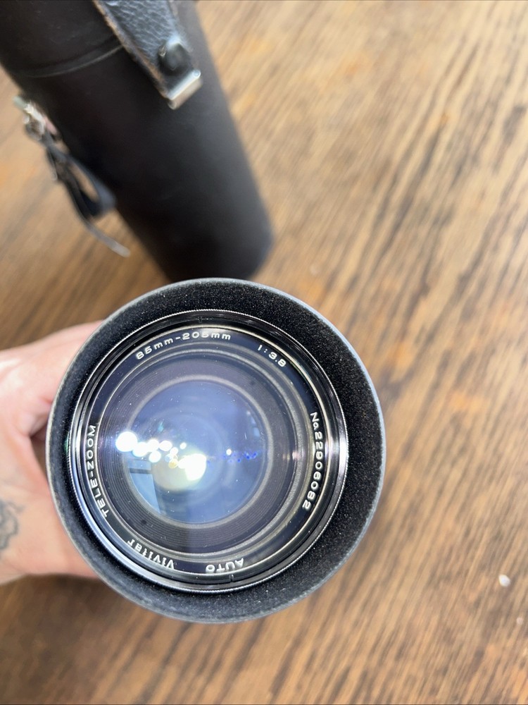 Vivitar Tele-Zoom Camera Lens,85-205mm Auto Zoom 1:3.8,Black Hard Carry Case