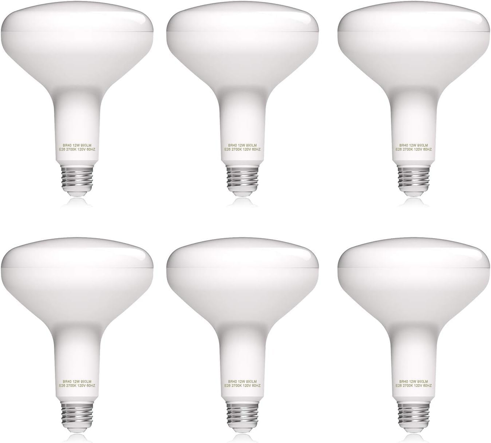 Dimmable BR40 LED Flood Light Bulb 12W, 75W Equivalent, 2700K Soft White Light,