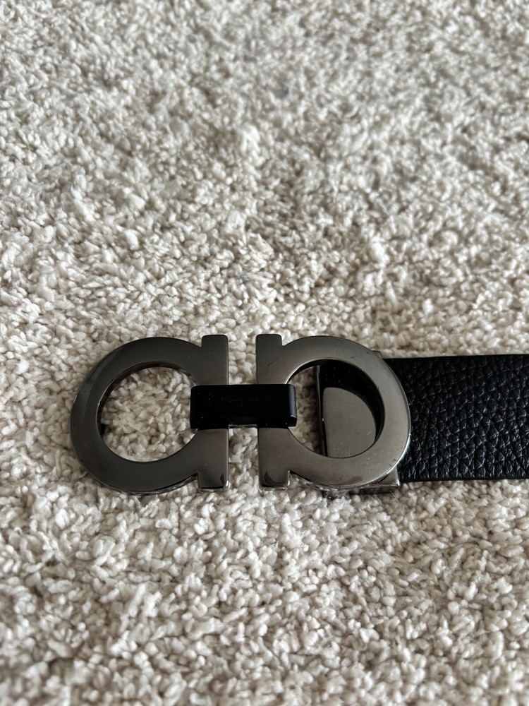 Men's Salvatore Ferragamo Black Brown Reversible Belt Buckle