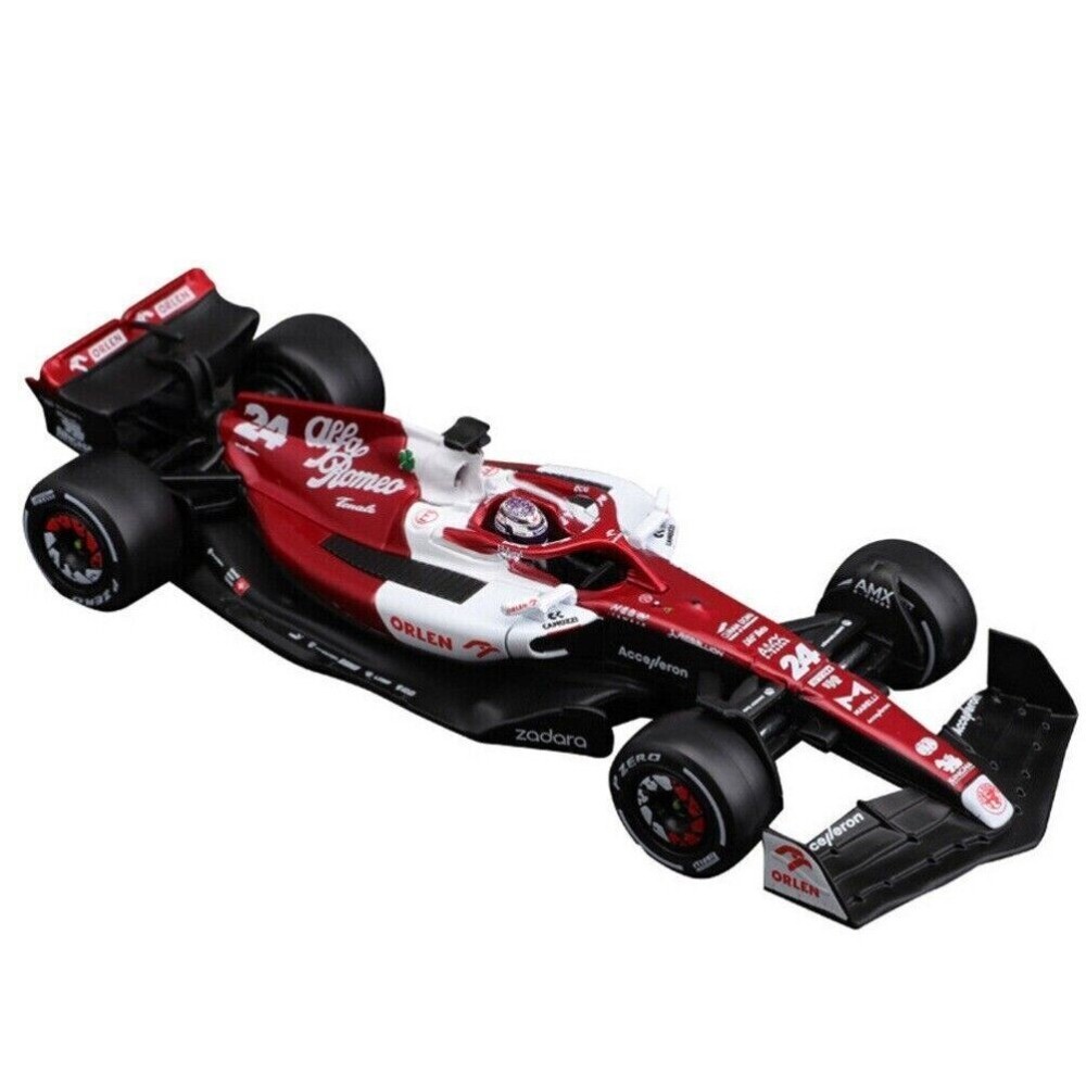 1:43 Alfa Romeo F1 C42 Zhou Guanyu 2022 Model Car with Helmet by Bburago