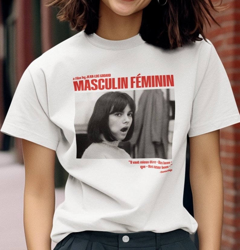 Masculin Feminin Tshirt, Jean Luc Godard, film Movie cult shirt,  Unisex Tee
