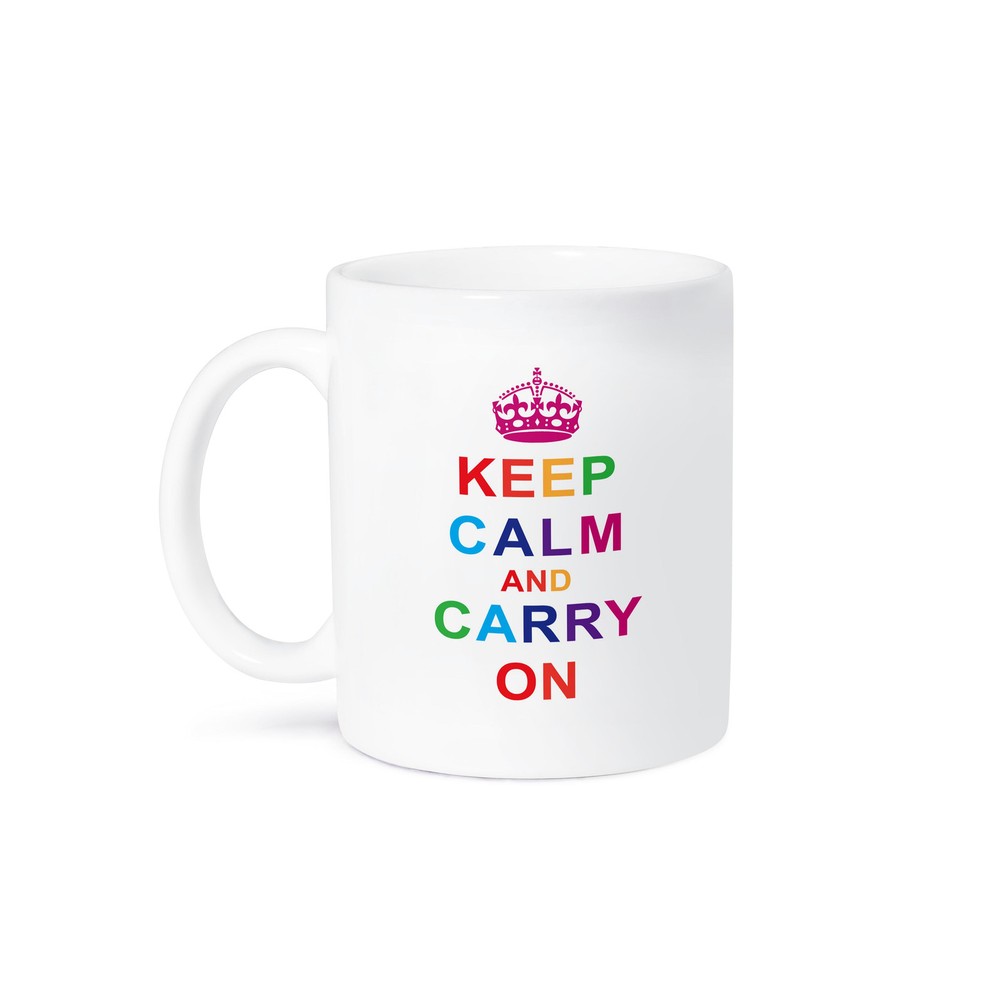 Keep calm and carry on rainbow mug by 3dRose