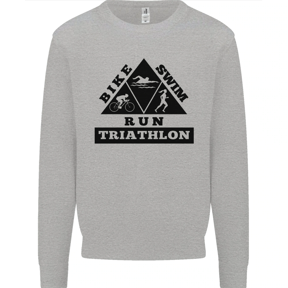 Triathlon Triangle Running Swimming Cycling Mens Sweatshirt Jumper