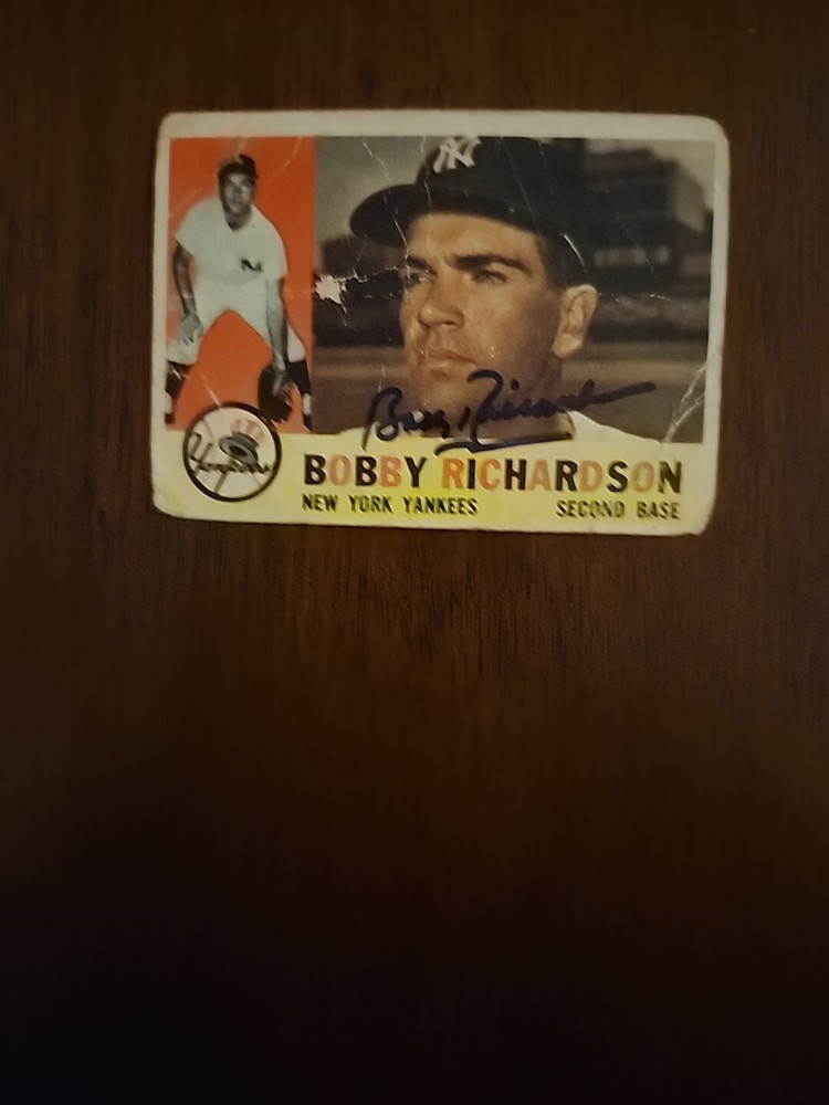 1960 Topps Bobby Richardson #405 Autographed, Low Grade
