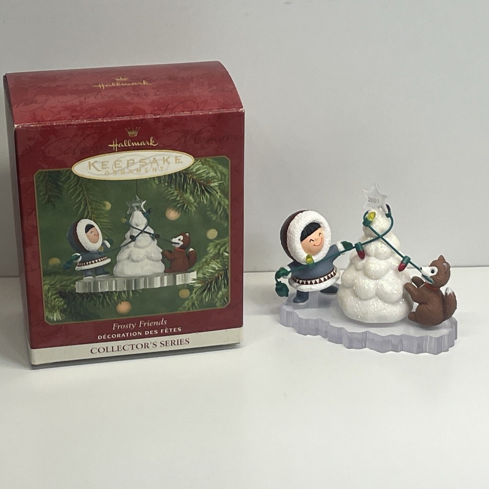 Hallmark 2001 Frosty Friends Eskimo Tree Huskey Puppy Keepsake Ornament Ed Seale