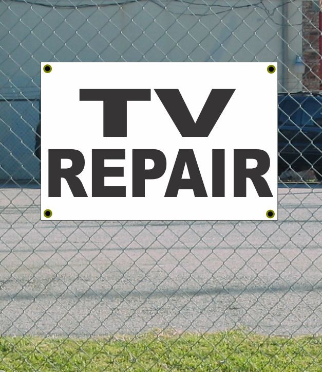 2x3 TV Repair Black & White Banner Sign New Discount Size Price Free Shipping