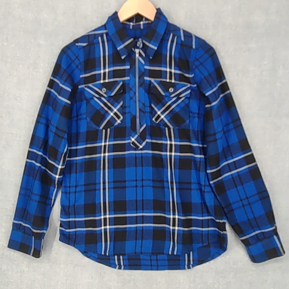 Marmot Womens Joss Blue Tartan Lightweight Flannel Long Sleeve Shirt with Pockets