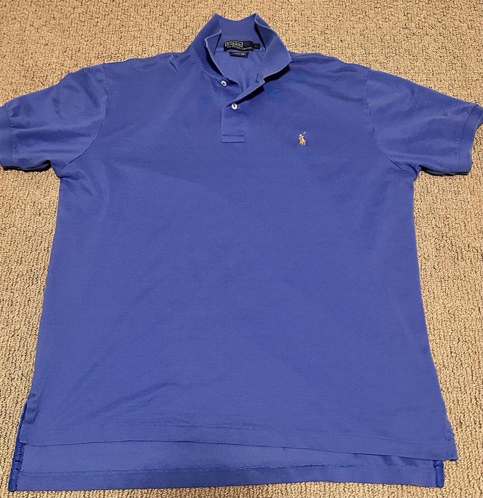 Polo Ralph Lauren Shirt Mens Large Blue Classic Fit Short Sleeve Preppy