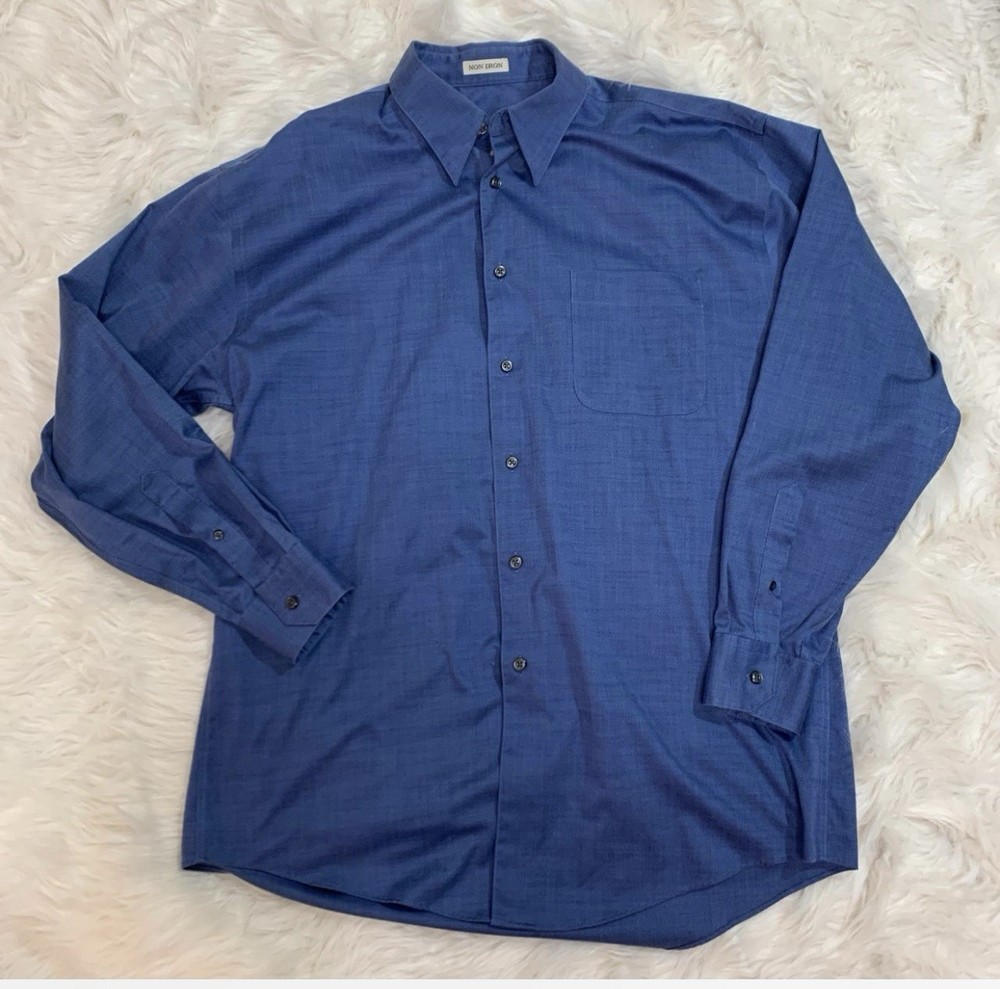 Pronto Uomo blue long sleeve dress shirt large