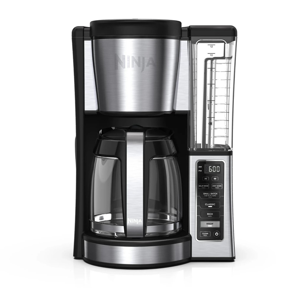 Ninja 12-Cup Stainless Steel Coffee Maker, Glass Carafe, CE250