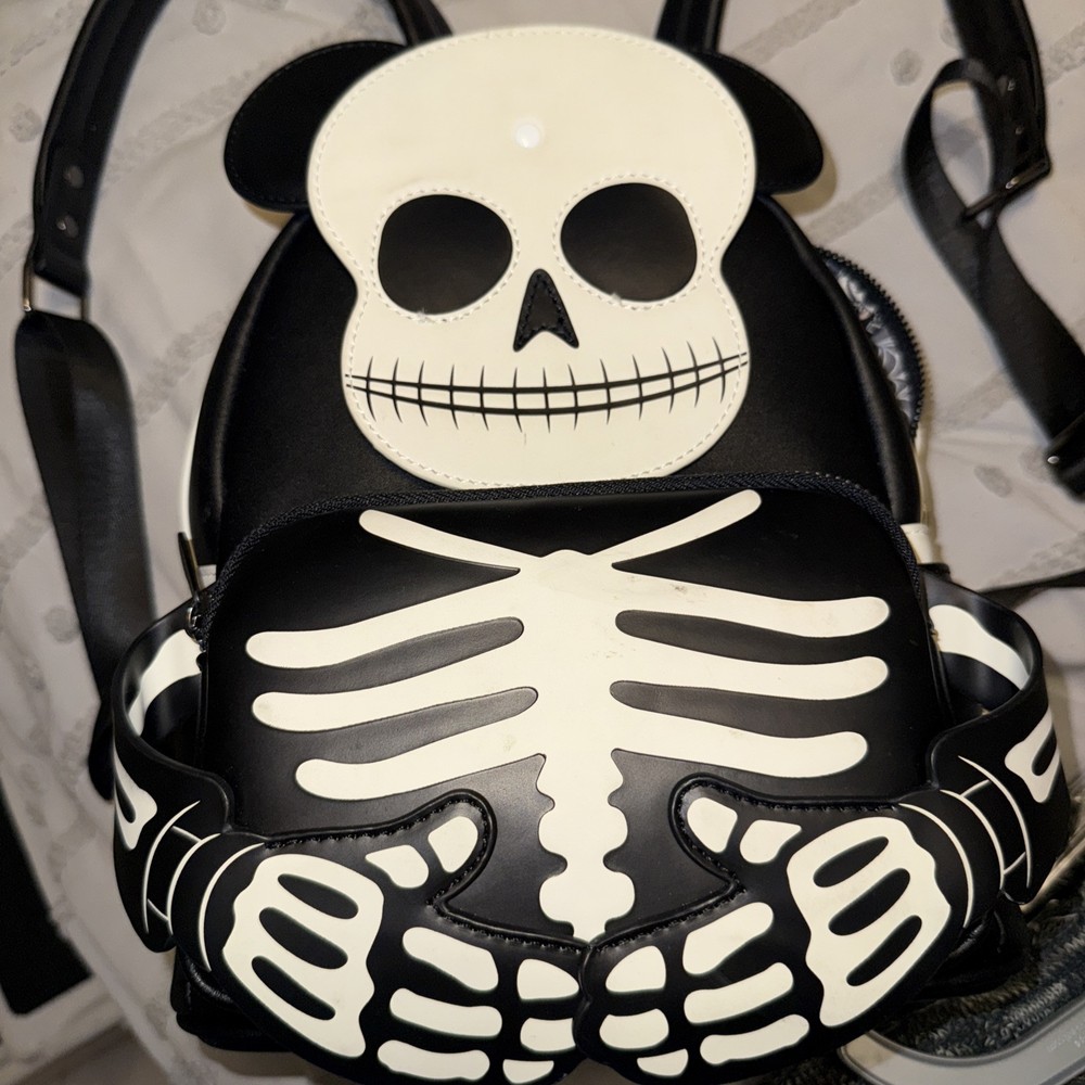 Disney + Loungefly - Mickey Mouse Glow in the Dark Skeleton Mini Backpack