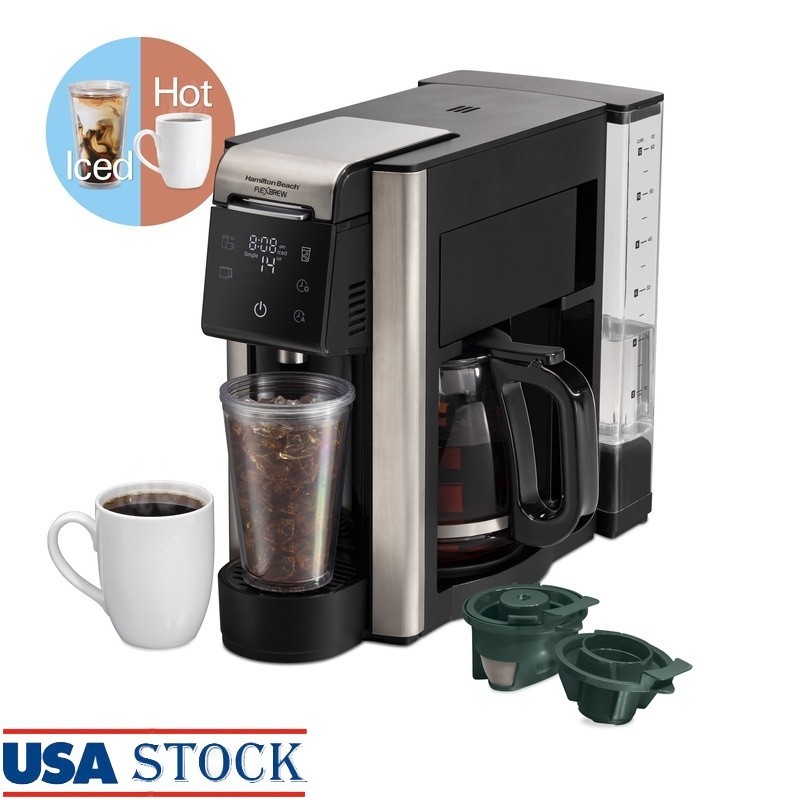 5-in-1 Single Serve Coffee Maker for Hot and Iced Brews with Fast Auto Carafe