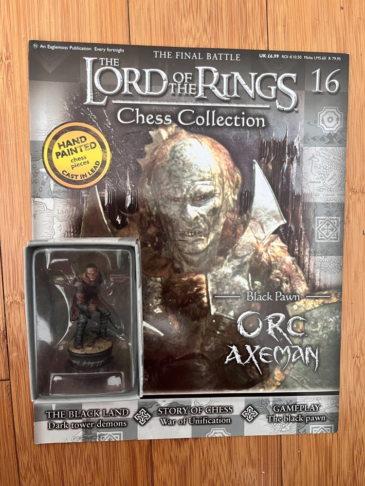 LORD OF THE RINGS CHESS COLLECTION ISSUE 16 ORC AXEMAN EAGLEMOSS FIGURE & MAG