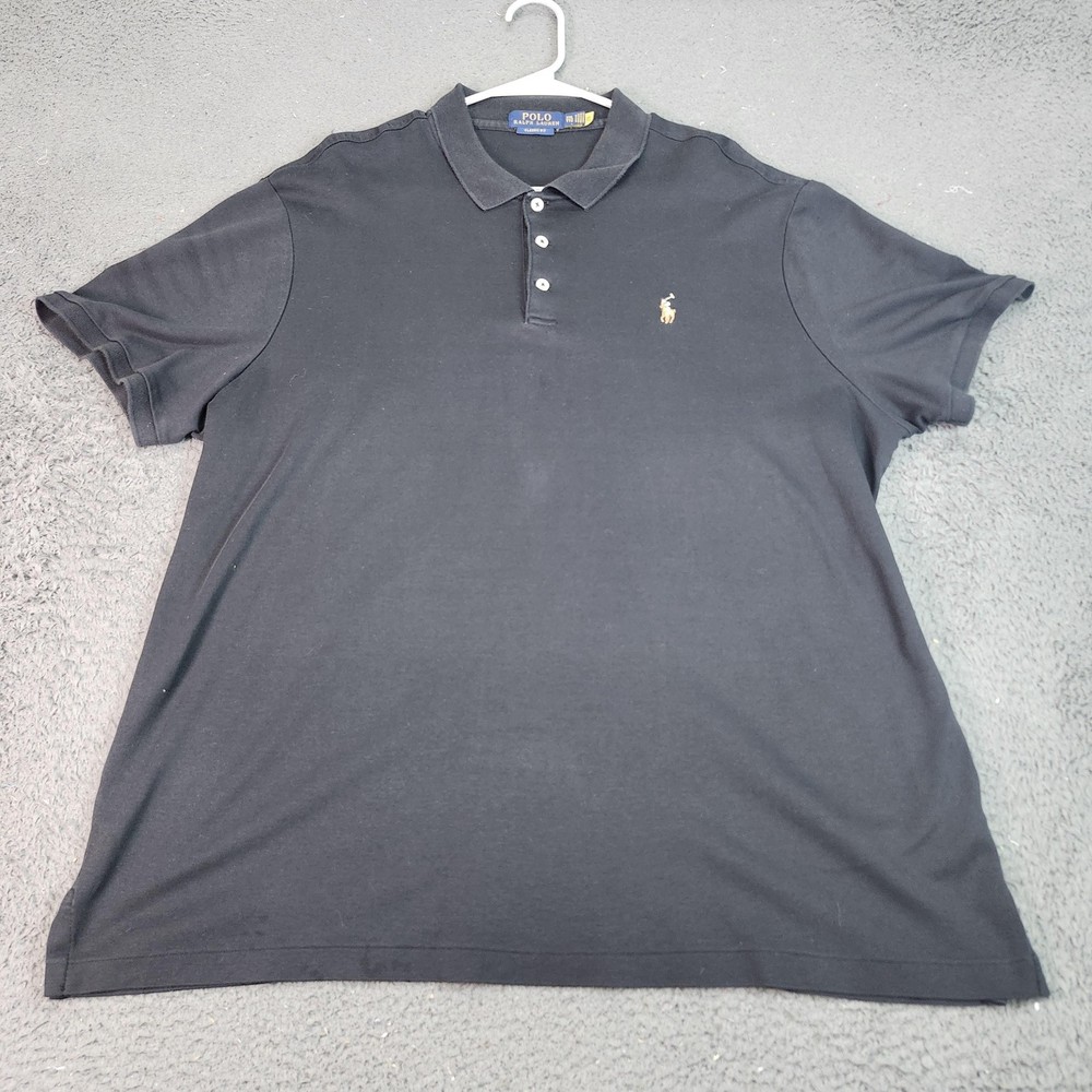 Polo Ralph Lauren Polo Shirt Mens 2XL Black Classic Fit Pony Logo Golf Casual