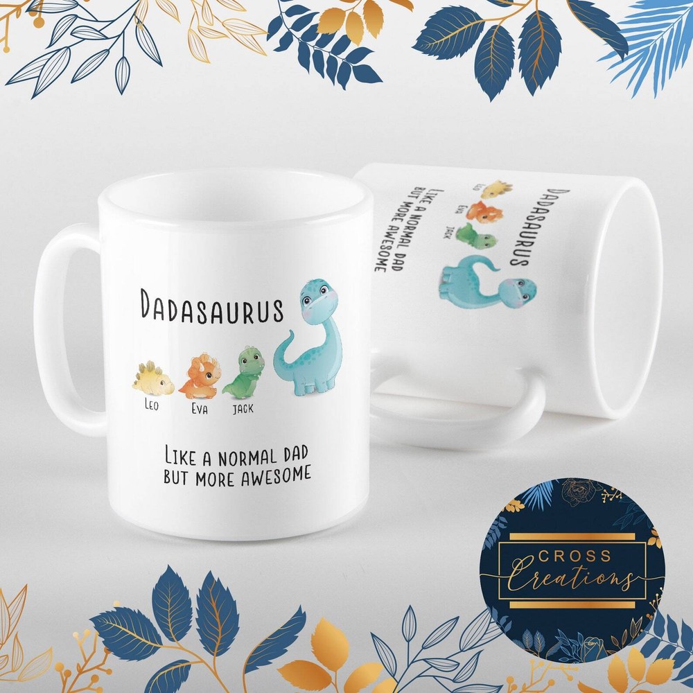 Personalised Dadasaurus Mug - Dad Gift for Christmas or Fathers Day