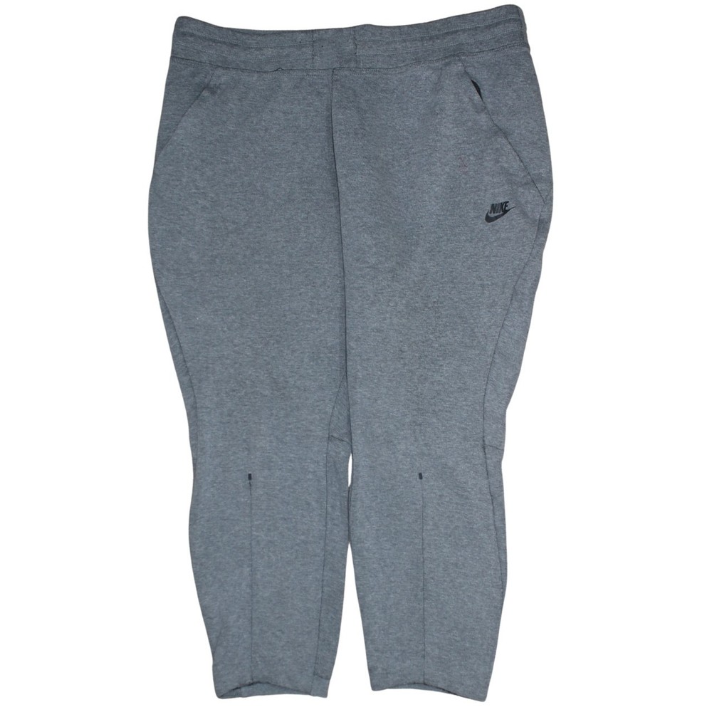 Nike Mens Joggers Grey Fleece Sweatpants Elastic Waist Swoosh Pockets Tapered XL